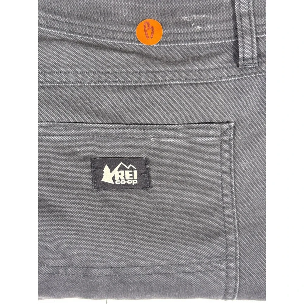 Rei Coop‎ Campwell Pants Mens Size 38x26 Black Gray Outdoors Camping Stretch
